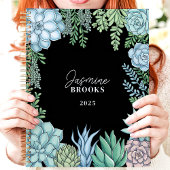 Elégant floral aquarelle Succulent Nom personnalis