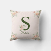 Elegant Floral Arabisch en Engels Initiaal en naam Kussen (Achterkant)