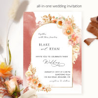 Elegant Floral Arch Peach Blush and Rust Wedding