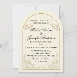 Elegant Floral Arch Wedding Invitation Kaart