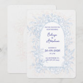 Elegant Floral Arch Wedding Invitation  Kaart (Voorkant / Achterkant)