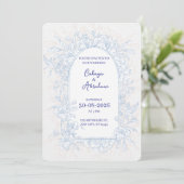 Elegant Floral Arch Wedding Invitation  Kaart (Staand voorkant)
