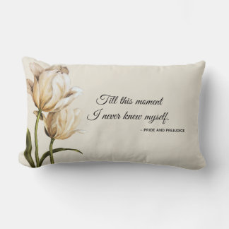Elegant floral Austen Pride and Prejudice quote Kussen
