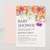 Elegant Floral Baby Shower Invitation (Devant / Derrière)