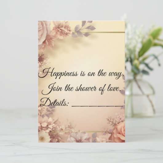 Elegant Floral Baby Shower Invitation (Debout devant)