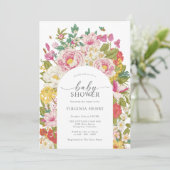 Elegant Floral Baby shower Kaart (Staand voorkant)