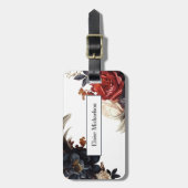 Elegant Floral Bagagelabel (Voorkant verticaal)