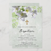 Elegant Floral  Baptisme Kaart (Voorkant / Achterkant)