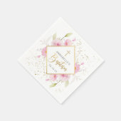 Elegant Floral Baptisme Servet (Hoek)