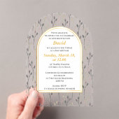 Elégant Floral Bar Mitzvah Invitation (In situ (ordinateur de poche))