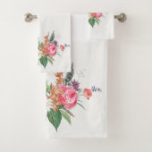  elegant Floral Bath Towel Set Bad Handdoek (Insitu)