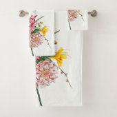 elegant Floral Bath Towel Set Bad Handdoek (Insitu)