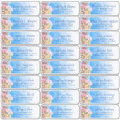 Elégant Floral Beach été Étiquette de adresse invi (Devant)