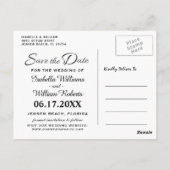 Elegant Floral Beach Summer Wedding Save the Date Briefkaart (Achterkant)