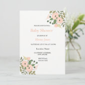 Elégant Floral Beau Baby shower Invitation (Debout devant)