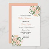 Elégant Floral Beau Baby shower Invitation (Devant / Derrière)