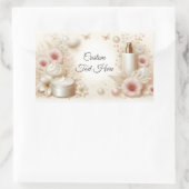 Elegant Floral Beauty Cosmetic Professional Rechthoekige Sticker (Tas)