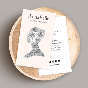 Elegant Floral Beauty Face Salon & Spa Visitekaartje