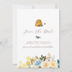 Elegant Floral bee slaat de datum Kaart