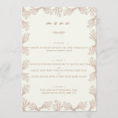 Elegant Floral Beige Cream Tafel Diner Menu (Voorkant)