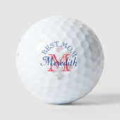 Elegant Floral Best Mam Name Monogram Golfballen (Voorkant)