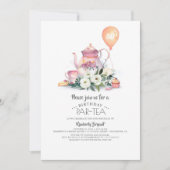 Elegant Floral Birthday Par-tea Kaart (Voorkant)