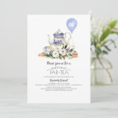 Elegant Floral Birthday Par-tea Uitnodiging (Staand voorkant)