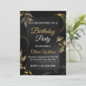 Elegant Floral Birthday Party Invitation (Debout devant)