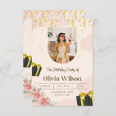 Elegant Floral Birthday Party Invitation (Devant / Derrière)