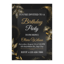 Elegant Floral Birthday Party Invitation