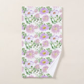 Élégant floral blanc et violet Eucalyptus verdure (Serviette à main)