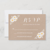 Elégant floral blanc marguerites Mariage RSVP (Devant)