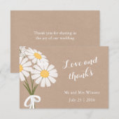 Élégant floral blanc marguerites Merci Mariage (Devant / Derrière)