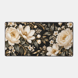 Élégant floral blanc sur fond noir