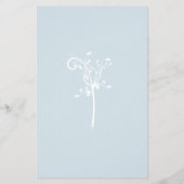 Elegant Floral Bleek Light Blue Wedding Menu Flyer (Achterkant)
