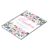 Élégant Floral Bleu Nommé Devotion Journal (Côté gauche)