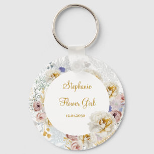 Elegant Floral Bloemenmeisje Wedding Gift Sleutelh Sleutelhanger
