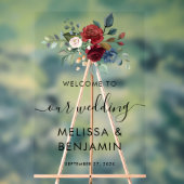 Élégant Floral Bloom Bourgogne Script Mariage (Neutre)