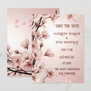 Elégant Floral Blossom Wedding Invitations