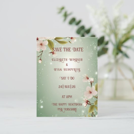 Elégant Floral Blossom Wedding Invitations (Debout devant)
