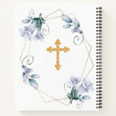 Elegant Floral Blue Boy Baptism Guest Book Notitieboek (Achterkant)