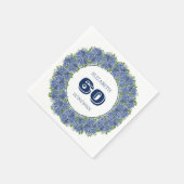Elegant Floral Blue Hydrangeas 60th Birthday Party Servet (Hoek)
