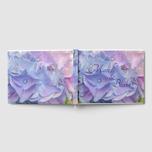 Elegant Floral Blue Lavender Hydrangea Guest Book Gastenboek (Volledig)