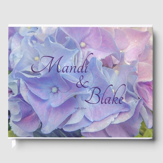 Elegant Floral Blue Lavender Hydrangea Guest Book Gastenboek (Voorkant)