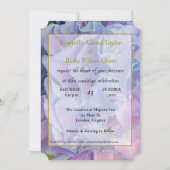 Elegant Floral Blue Lavender Hydrangea Wedding Kaart (Voorkant)