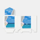 Elegant Floral Blue Ocean Beach Bruiloft Bedankdoosjes (Uitgevouwen)