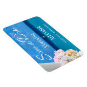 Elegant Floral Blue Ocean Beach Save the Date Magneet (Rechterzijde)