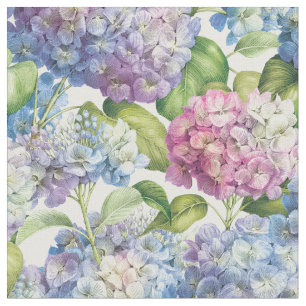 Elegant Floral Blue Paars Hydrangea Pattern Stof