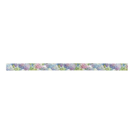 Elegant Floral Blue Pink Hydrangea Pattern Lint (Voorkant)