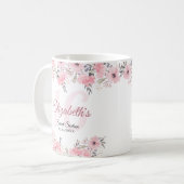 Elegant Floral Blush Pink 16 Koffiemok (Voorkant links)